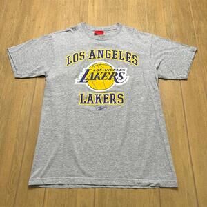 Los Angeles La Lakers Nba T Shirt Size M Reebok Y2K Gray Yellow
